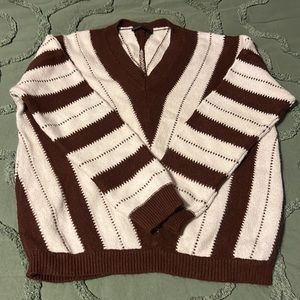 White and brown sweater